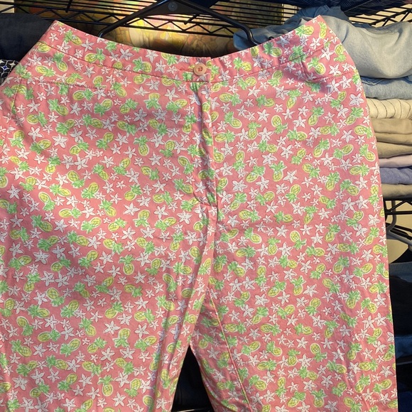 LILLY PULITZER pink Pineapple Starfish PANTS one rear pocket size 8 - Picture 2 of 6